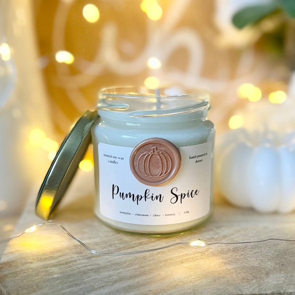 Pumpkin Spice Soy Wax Candle | 150g with candle cloche