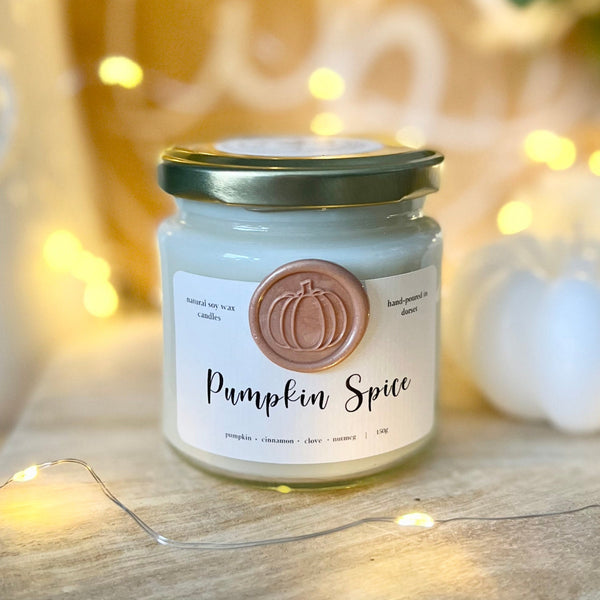 Pumpkin Spice Soy Wax Candle | 150g with candle cloche