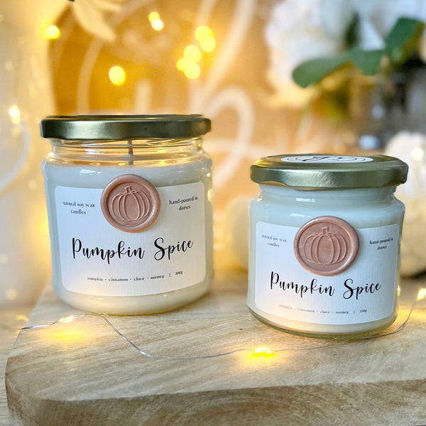 Pumpkin Spice Soy Wax Candle | 150g with candle cloche